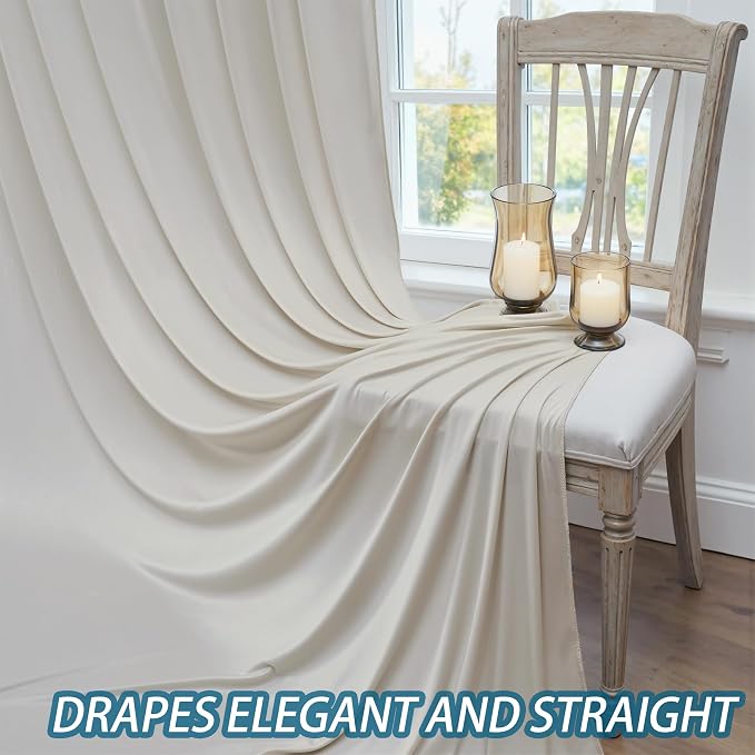 30×12ft Wrinkle Free Beige Backdrop Curtain - Image 7