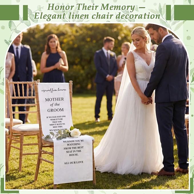 HunnmingRe Groom Mother Wedding Memorial Reserved Chair Sign Banner in Loving - Image 3