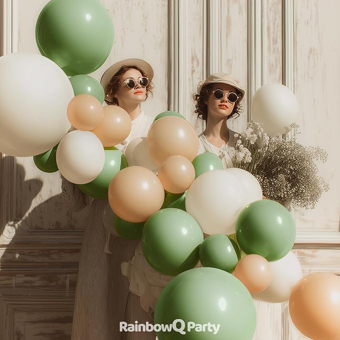 RainbowQ 165 Pcs Sage Green Balloons Arch Kit Different Sizes Garland | Olive - Image 5