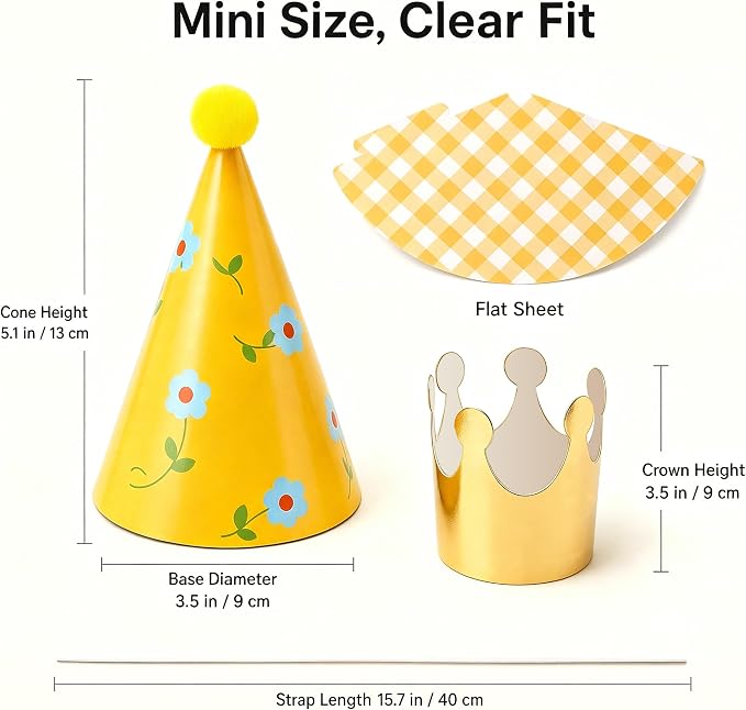 Olen Party Hats for Kids Birthday, 11 Pack Birthday Hats - Image 5
