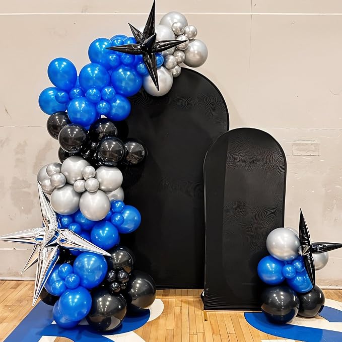 Blue Black Silver Balloons, 12 Inch Boy Birthday Baby Shower Party Decorations - Image 7