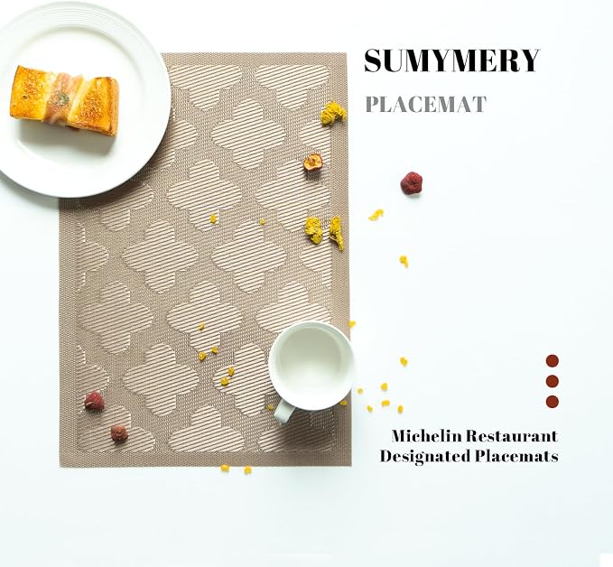 Placemats Set of 4 Vinyl/Plastic Woven Place Mats - Image 4