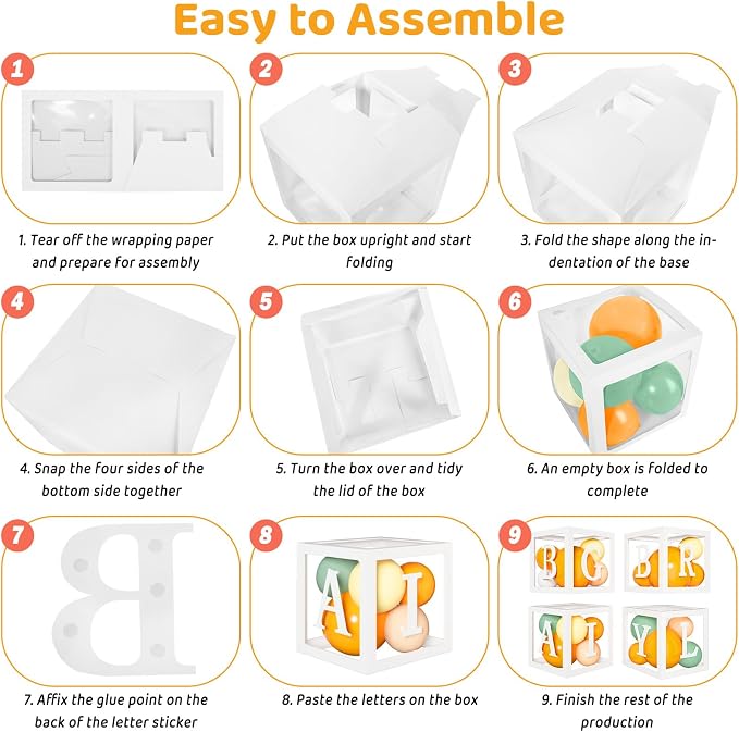 138pcs Little Cutie Baby Shower Orange Balloon Arch Kit Boxes Decoration | Baby - Image 4