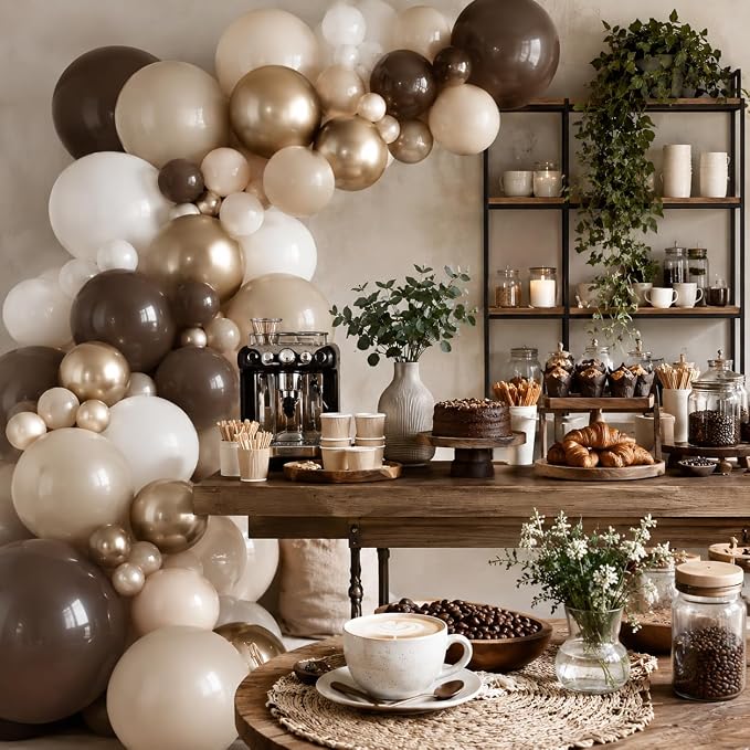 Brown Cream Neutral Balloons, 12 Inch 60PCS Retro Brown Khaki Beige Sand White - Image 5