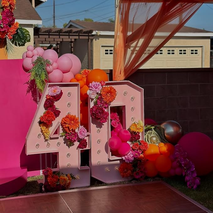 Pink and Orange Latex Balloons 50pcs 12 Inches | - Image 5