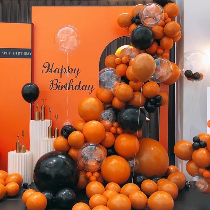 Voircoloria 105pcs Retro Orange Party Latex Balloons, 12inch | - Image 5