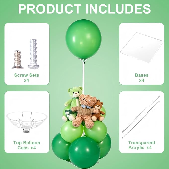 4 Pack Clear Acrylic Balloon Stands - Image 3
