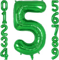 Dark Green Number 5 Balloon 40 Inch, Big Large Foil Helium Number Balloons by AIQINHU