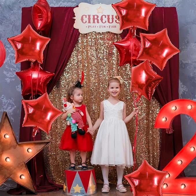 TONIFUL 30 Pcs Star Shaped Balloons 18 Inch Large Red Foil Balloons | Big - Image 5