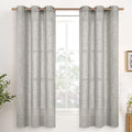YoungsTex Linen Curtains 63 Inches Length Dark Grey Textured Light Filtering by YoungsTex