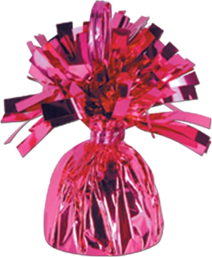 Beistle 50804-C Metallic Cerise Wrapped Balloon Weights, Includes Pack of 12 by Beistle
