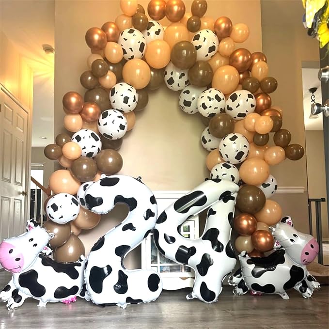 40 Inch Cow Print 4 Balloons Number - Image 4