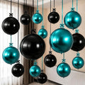 Emerald Green Black Round Foil Balloons by Togvu
