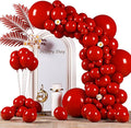 Voircoloria 130pcs Ruby Red Balloons Garland Arch Kit, 18 12 10 5 Inch | by Voircoloria