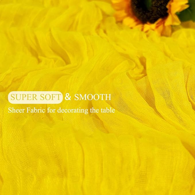 12Pack Yellow Cheesecloth Table Runner 20 x 120 inch Gauze Table Runner | Boho - Image 5