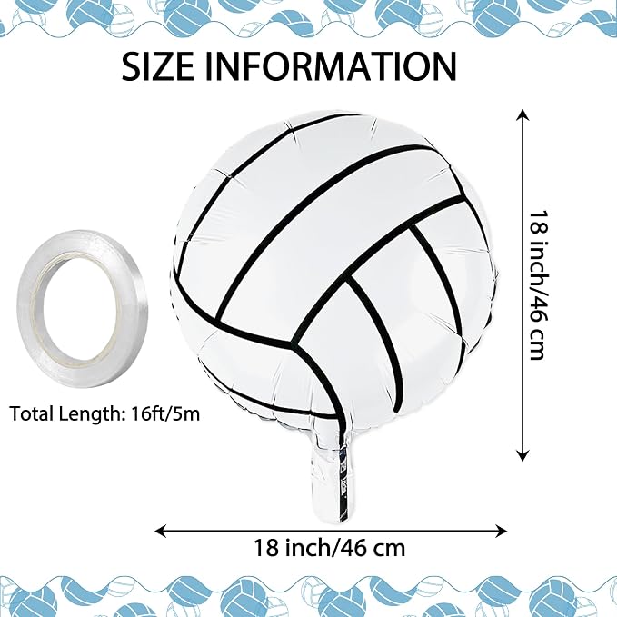 Fovths 12 Pieces Inflatable Volleyball Balloons 18 Inches Volleyballs Foil - Image 2