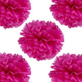 14" Hot Pink Tissue Pom Poms DIY Decorative Paper Flowers by Adeer