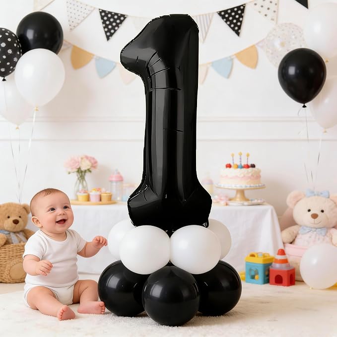 10 Pcs Black Number 0-9 Balloons 16 Inch Number Mylar Foil Balloons Custom - Image 3