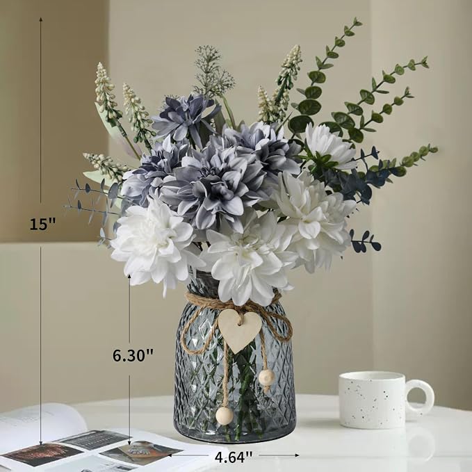 Leftover Fake Flowers in Vase, Faux Flowers in Vase, Table Centerpieces - Image 2