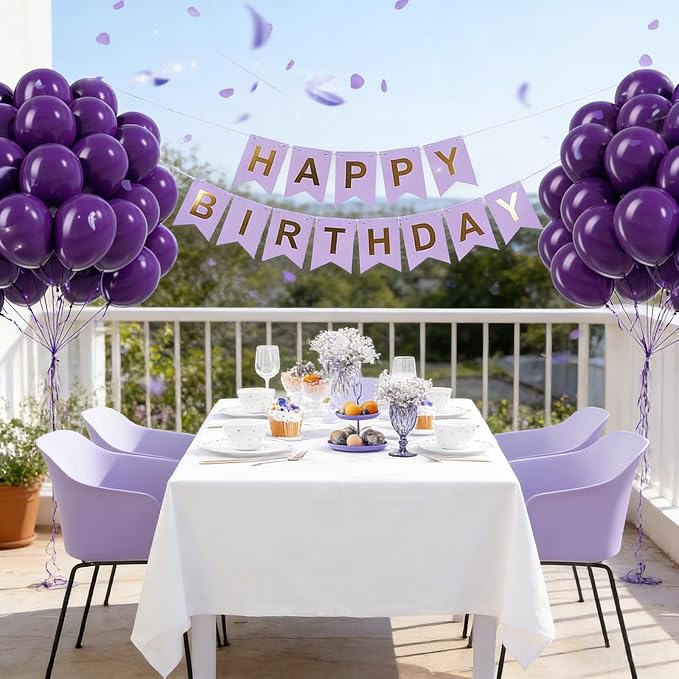 Purple Balloons Birthday Party Balloons - Image 7
