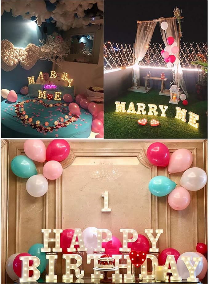 MUMUXI Marquee Light Up Letters | Large Light Up Numbers | Battery Powered and Bright with Every Letter of The Alphabet | for Wedding, Birthday, Party, Celebration, Christmas or Home Decoration (J)