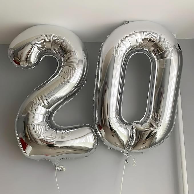 Silver 17 Balloon, 40 Inch Silver Number 17 Balloon Big Foil Mylar Helium - Image 4