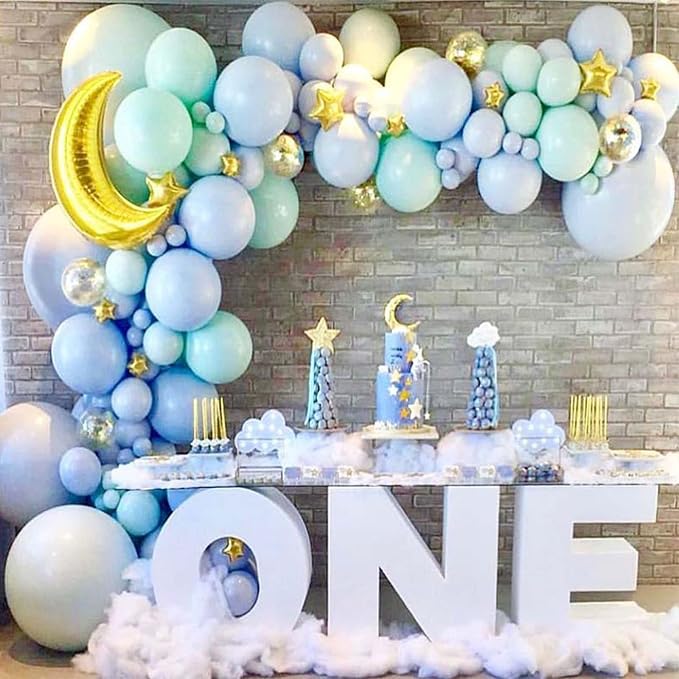 Moon and Star Balloons Gold, Star Foil Balloons Four Pointed Star Balloon | - Image 7
