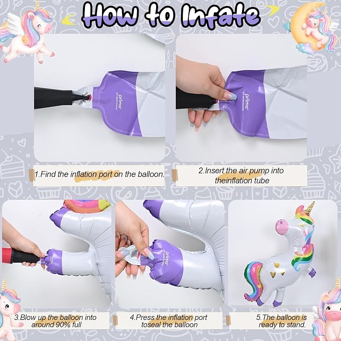 41'' Large Unicorn Birthday Decoration Balloons - Image 9