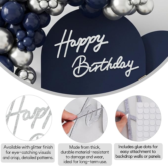 TONIFUL Happy Birthday Sign for Backdrop - Image 3