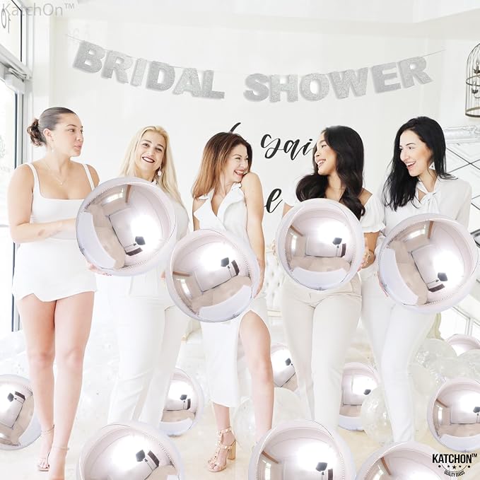 KatchOn Metallic Silver Balloons - Image 3