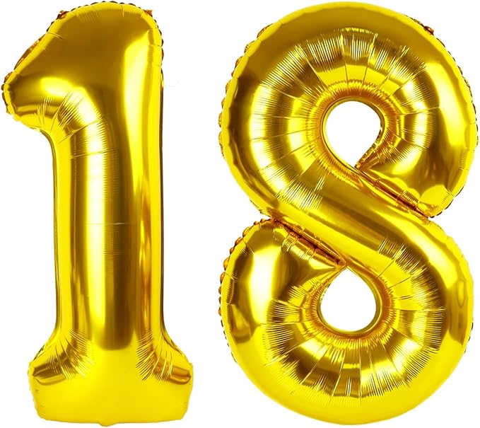 Balloons Number 40 Inch Gold 18 Balloon by Mluchee