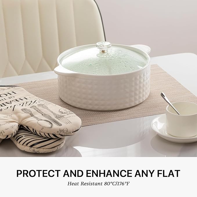 LEXMORE Placemats Set of 8 Vinyl/Plastic Woven Place Mats - Image 5