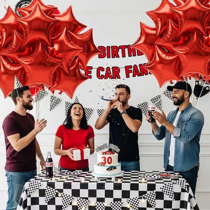 TONIFUL 30 Pcs Star Shaped Balloons 18 Inch Large Red Foil Balloons | Big - Image 6