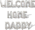2 Set 32Pcs Silver WELCOME HOME DADDY Letter Balloons 16in Balloon Foil Letter by Fezava
