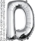 40 inch Silver Letter D Balloon, Big Size Alphabet Foil Mylar Helium Balloons by VHUWE