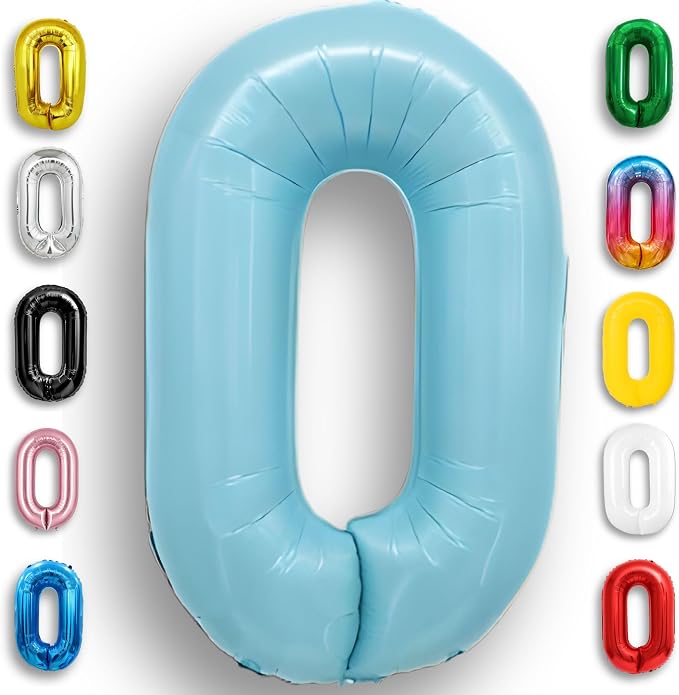 Candy Blue Number Balloon 0 Mylar Foil Balloons 32 inch by Unknown
