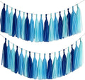 Navy Blue and Blue Tassel Garland Banner, 30 Pack Paper Tassels Streamers by SIPRKAICT