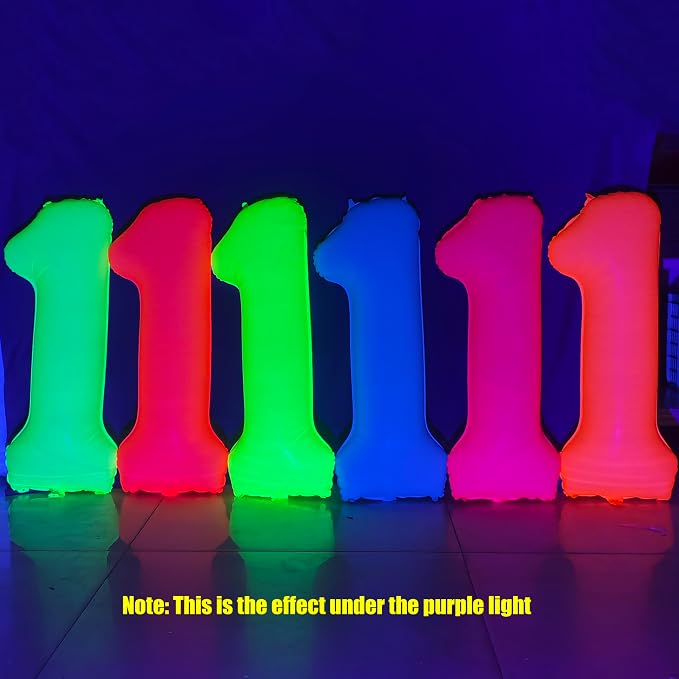 40 IN Fluorescent Red Number 4 Balloon Neon Red digital 4 Foil Balloon | - Image 6