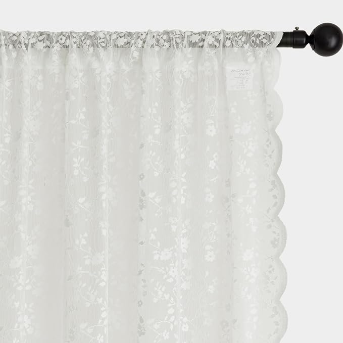 Anmao Vintage Lace Sheer Curtains 96 Inches Long - Image 6