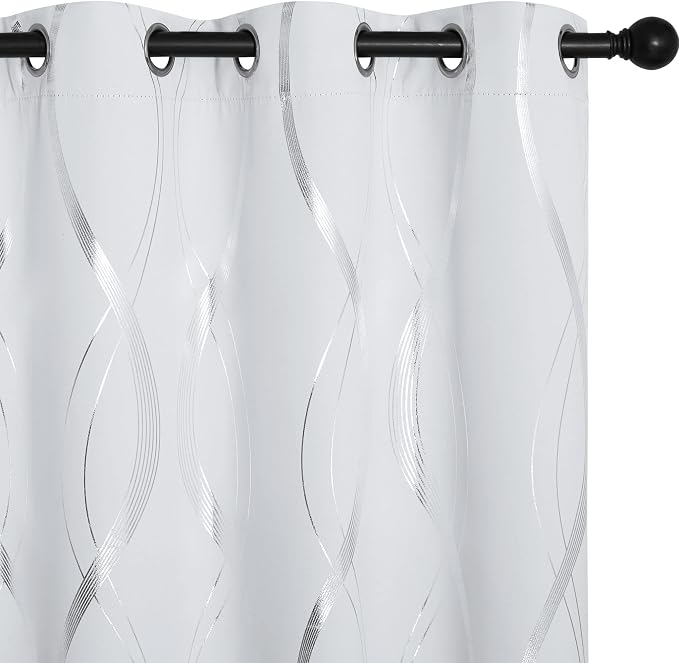 NICETOWN Greyish White Room Darkening Curtain Panels by NICETOWN