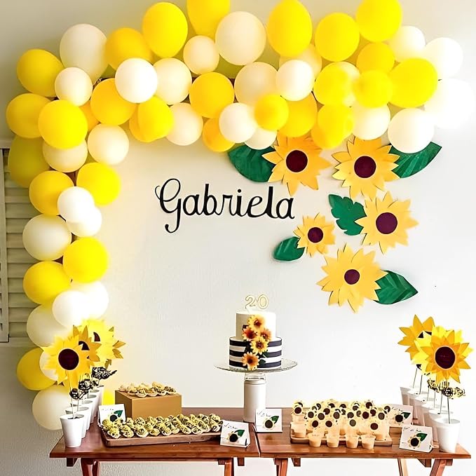 Voircoloria 110pcs Yellow Latex Party Balloons, 12inch | - Image 8