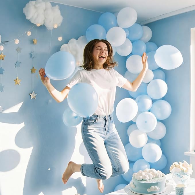 Light Blue Balloons, Baby Shower, Anniversary, Graduation, Wedding Decorations - Image 8