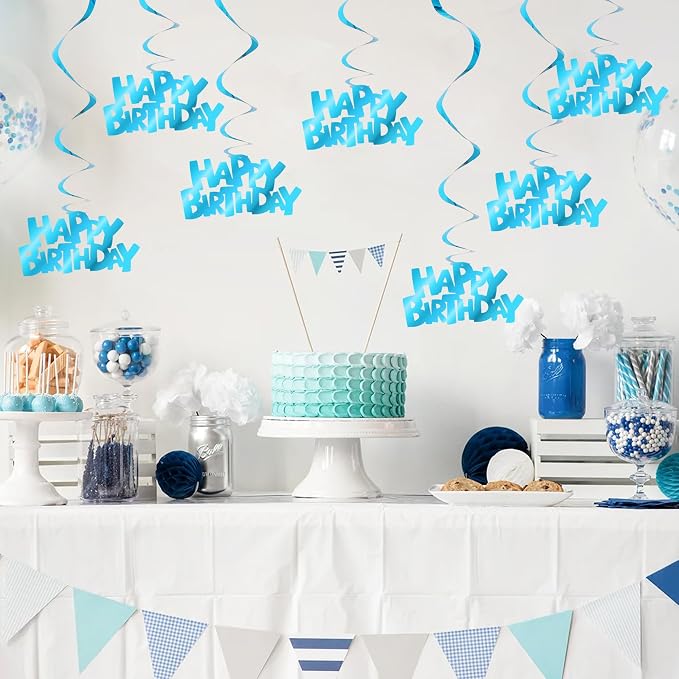 BEISHIDA 12 Pcs Happy Birthday Hanging Swirl Decorations - Image 4