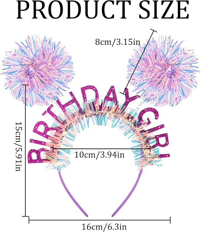 CIEHER Birthday Girl Headband Birthday Crown - Image 5