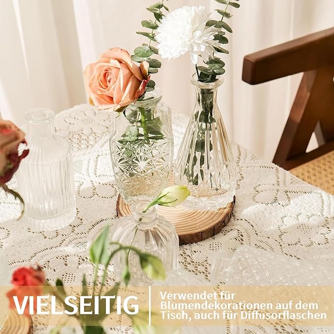 Mini Bud Vases As Wedding Centerpieces for Tables,Clear Bud Vases for Flowers,Small Flower Vases Suitable for Birthday Party,Anniversary,Wedding Reception,Baby Shower (Clear, 24PCS)