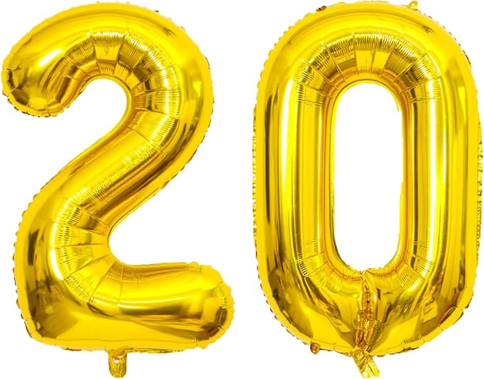 Gold Number Balloons Birthday Balloons by United-UnicornsParty