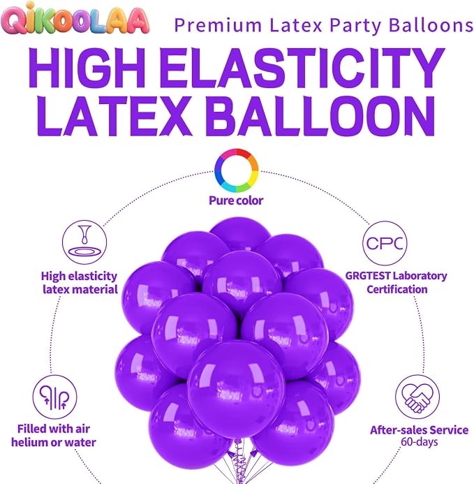 32Pcs Purple Big Balloons 18 Inch, Round Large Latex Party Balloons - Image 2