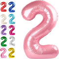 Pearl Pink Number 2 Balloon 40 inch, Balloon numbers party supplies, deco photo by Upgesy