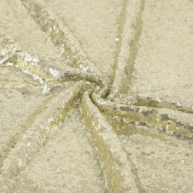 JYFLZQ Champagne Sequin Backdrop Curtains 4ft x 6.5ft 1 Panel Glitter Photo - Image 4