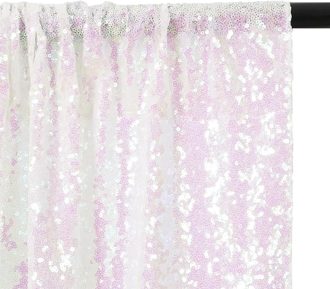 Eternal Beauty White Iridescent 3mm Sequin Backdrop 5x7 Ft - Image 6